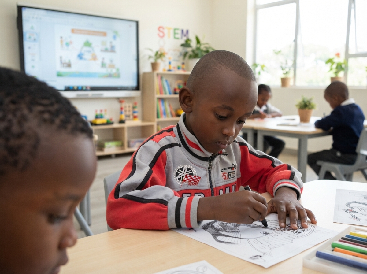 A learner working through a structured lesson in a Cambridge classroom